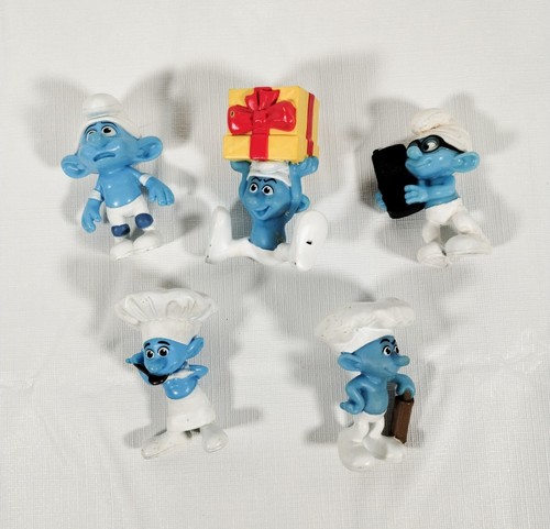 Set smurfs plastic - 5, pvc